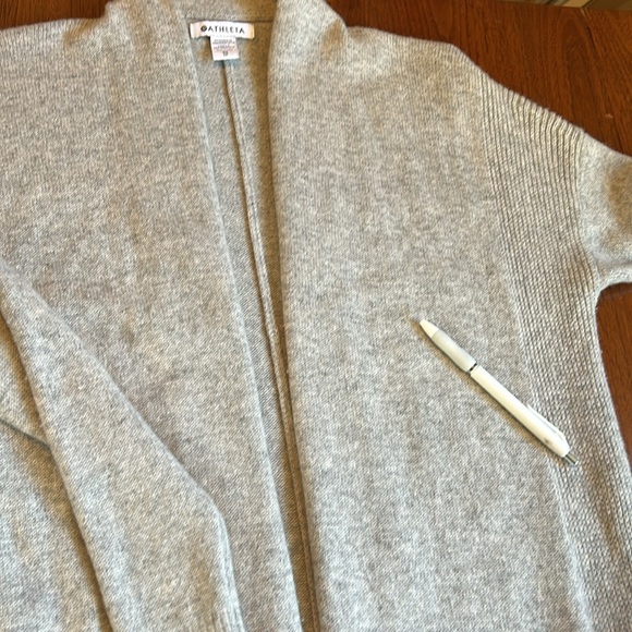 Athleta Spirit Wool Cashmere Open  Cardigan Wrap Duster XS Heather Gray - Picture 10 of 11